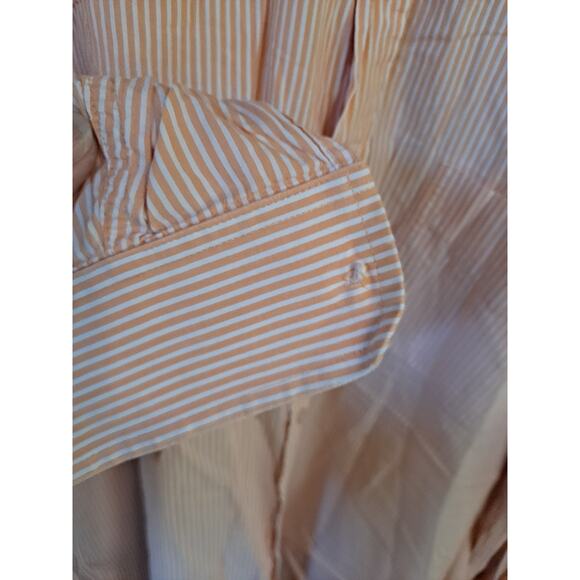 Donald Ross Orange and White‎ Striped Button Up Shirt Size XL - Picture 5 of 7